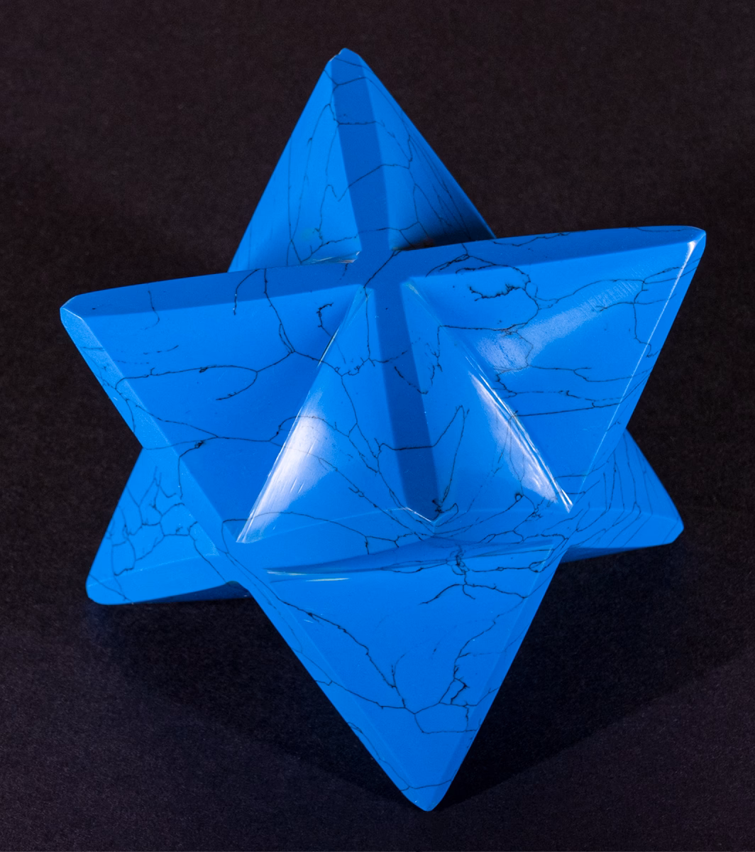 Merkaba en Howlite turquoise pour la méditation et la radionique