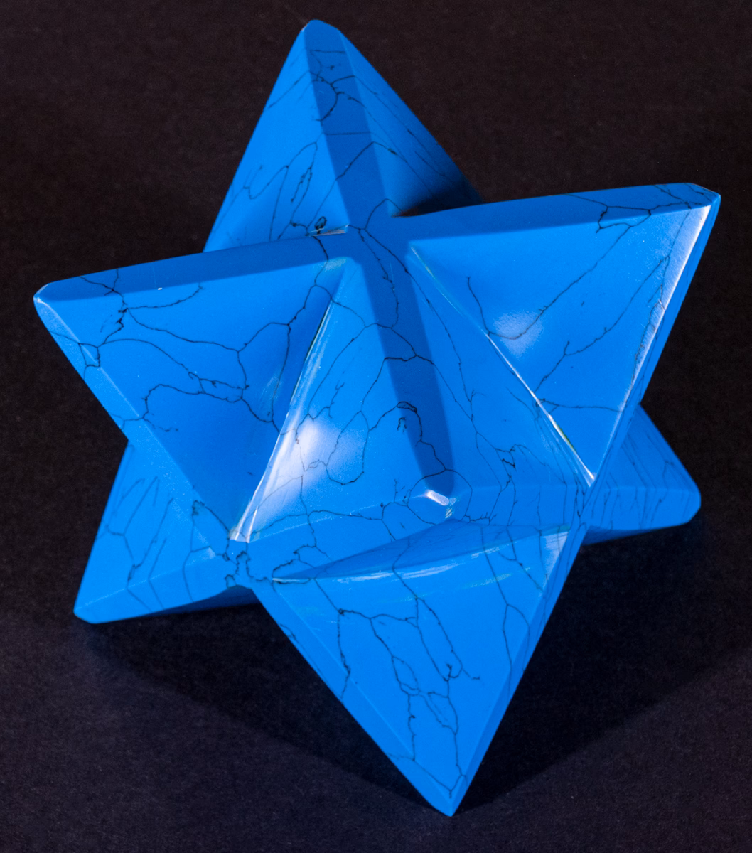Merkaba en Howlite turquoise pour la méditation et la radionique