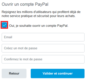 Décochez la création de compte